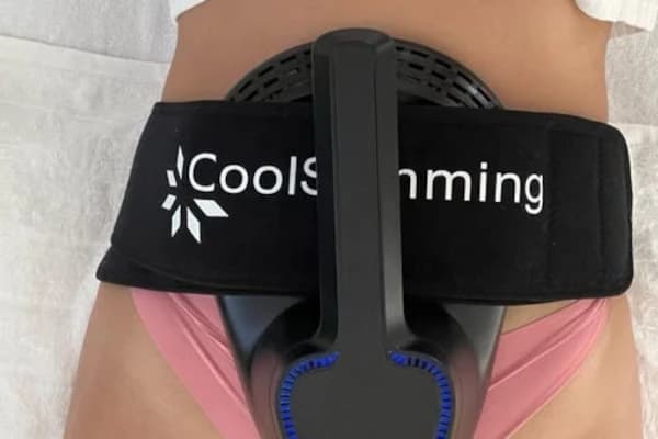 Abdomen with EMS system attached.