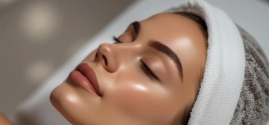 Image of a woman laying down relaxing with eyes closed.
